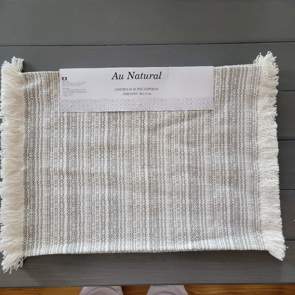 COPY - COPY - COPY - Au Natural 100% cotton grey and winter white 4 pack Fringe…